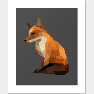 Geometric Orange Fox Posters and Art